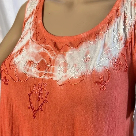ISLAND Beach Y2K, NWT,tie dye tunic,pockets,embroidery, hanky,coastal,resortwear - Picture 7 of 11
